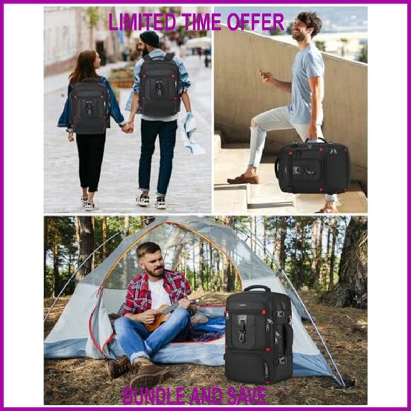 Travel Laptop Backpack Airline Approved USB Charging Weekender Bag - Picture 8 of 8